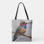 Vibrant Allen’s Hummingbird Painting トートバッグ (裏面)