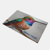 Vibrant Allen’s Hummingbird Painting ドアマット (アングル)