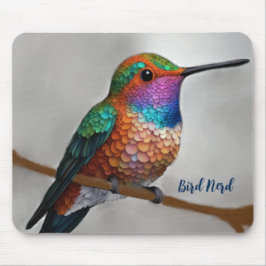 Vibrant Allen’s Hummingbird Painting マウスパッド