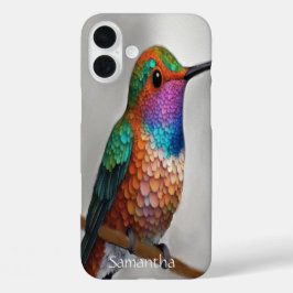 Vibrant Allen’s Hummingbird Painting iPhone 16 Plusケース
