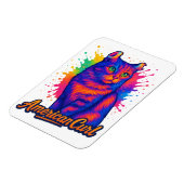 Vibrant American Curl Cat Pop Art Illustration マグネット (左側)