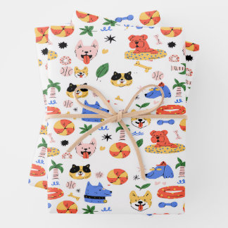 Vibrant Animal Pattern Designs ラッピングペーパーシート