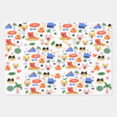 Vibrant Animal Pattern Designs  ラッピングペーパーシート (正面)