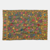 Vibrant Antique Botanical Garden Pattern キッチンタオル (横)