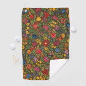 Vibrant Antique Botanical Garden Pattern ゴルフタオル (インサイチュ)