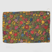 Vibrant Antique Botanical Garden Pattern ゴルフタオル (横)