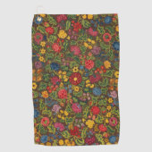 Vibrant Antique Botanical Garden Pattern ゴルフタオル (正面)