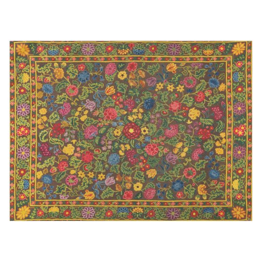 Vibrant Antique Botanical Garden Pattern テーブルクロス (正面(横))