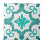 Vibrant aqua blue moroccan mediterranean style タイル (正面)