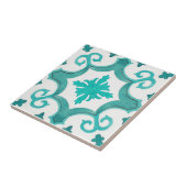 Vibrant aqua blue moroccan mediterranean style タイル (側面)