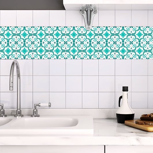 Vibrant aqua blue moroccan mediterranean style タイル