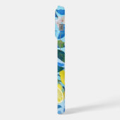 Vibrant art of blue lemon flowers iPhoneケース (左側面)