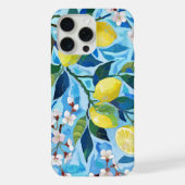 Vibrant art of blue lemon flowers iPhoneケース (裏面)