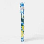 Vibrant art of blue lemon flowers iPhoneケース (左側面)