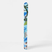 Vibrant art of blue lemon flowers iPhoneケース (右側面)