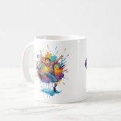 Vibrant Artistic Boy Coffee Mug コーヒーマグカップ (正面左)