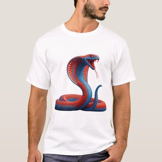 Vibrant Artistic Cobra Graphic T-Shirt - Bold  Tシャツ (正面)