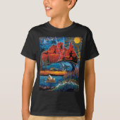 Vibrant Australian Icons and Landmarks Map Tシャツ (正面)