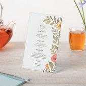 Vibrant Autumn Botanical Floral Wedding Menu 台座サイン (インサイチュ)