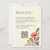 Vibrant Autumn Botanical Floral Wedding QR Code 招待状 (裏面)