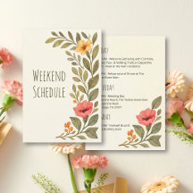 Vibrant Autumn Botanical Wedding Weekend Schedule