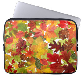 Vibrant Autumn Fall Leaves Collage ラップトップスリーブ