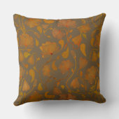 Vibrant Autumn floral in orange and brown クッション (裏面)