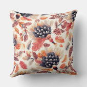 Vibrant Autumn Turkeys – Whimsical Watercolor クッション (裏面)