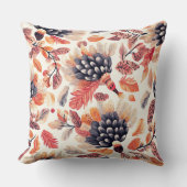 Vibrant Autumn Turkeys – Whimsical Watercolor クッション (正面)