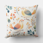 Vibrant Autumn Turkeys – Whimsical Watercolor (2) クッション (裏面)