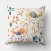 Vibrant Autumn Turkeys – Whimsical Watercolor (2) クッション (正面)