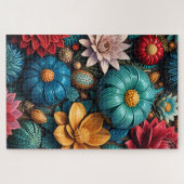 Vibrant Autumnal Enchanted Garden Floral ジグソーパズル (横)