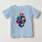 Vibrant Balloon Cluster With Large Number One ベビーTシャツ (正面)