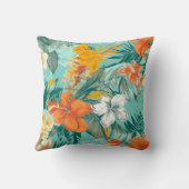 Vibrant Beach Flower Floral Interior Pattern クッション (裏面)