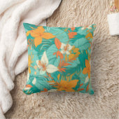 Vibrant Beach Green Yellow Interior クッション (ブランケット)