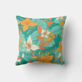 Vibrant Beach Green Yellow Interior クッション (裏面)