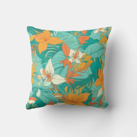 Vibrant Beach Green Yellow Interior クッション (裏面)