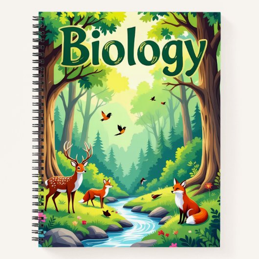 Vibrant Biology 森林の動物 ノート - 名前入り (正面)