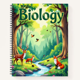 Vibrant Biology Forest Animals Notebook - Personal ノートブック