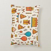 Vibrant Birthday Party Seamless Pattern アクセントクッション (裏面(縦))