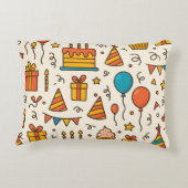 Vibrant Birthday Party Seamless Pattern アクセントクッション (裏面)