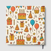 Vibrant Birthday Party Seamless Pattern ゲストブック (裏面)