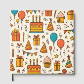 Vibrant Birthday Party Seamless Pattern ゲストブック (正面)