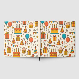 Vibrant Birthday Party Seamless Pattern ゲストブック