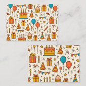 Vibrant Birthday Party Seamless Pattern ノートカード (正面/裏面)