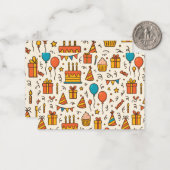 Vibrant Birthday Party Seamless Pattern ノートカード (正面/裏面インサイチュ)
