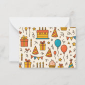 Vibrant Birthday Party Seamless Pattern ノートカード (裏面)