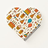 Vibrant Birthday Party Seamless Pattern ノートブック (裏面)