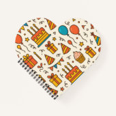 Vibrant Birthday Party Seamless Pattern ノートブック (正面)