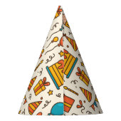 Vibrant Birthday Party Seamless Pattern パーティーハット (裏面)